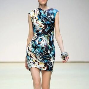 Mary Katrantzou Digital Print 100% Silk Shift 2010 Vintage ReadyToWear £785 Sz 8